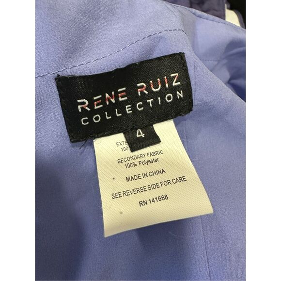 Rene Ruiz Embellished Halter Ombré Chiffon Gown Periwinkle Size US4 $995